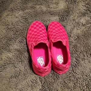 Pink monochrome vans slide ons